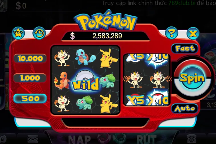 Minigame Pokemon Tại 789Club – Hành Trình Thu Phục Jackpot Thần Thú 2026
